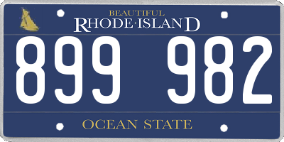 RI license plate 899982