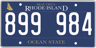 RI license plate 899984