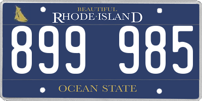 RI license plate 899985