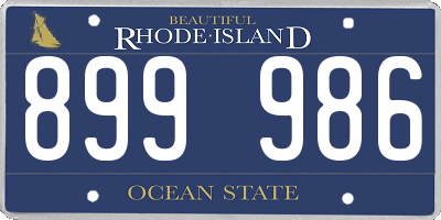 RI license plate 899986