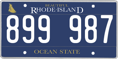 RI license plate 899987