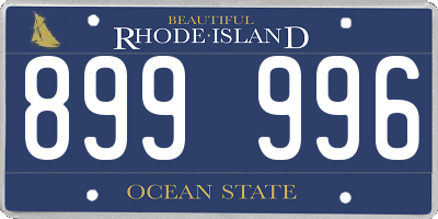 RI license plate 899996