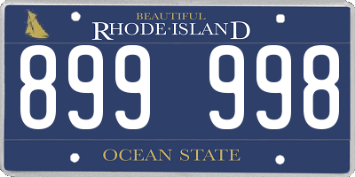 RI license plate 899998