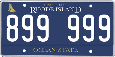 RI license plate 899999