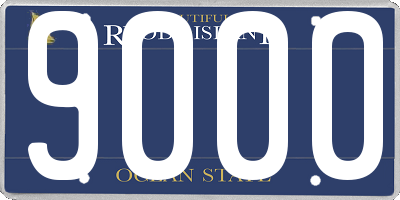 RI license plate 9000