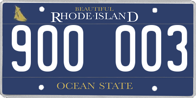 RI license plate 900003