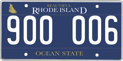 RI license plate 900006
