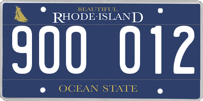 RI license plate 900012
