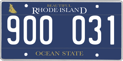 RI license plate 900031