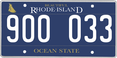 RI license plate 900033