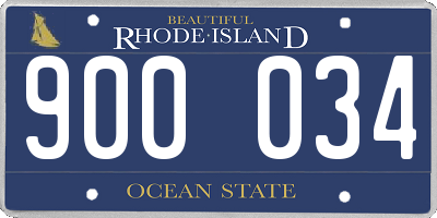 RI license plate 900034