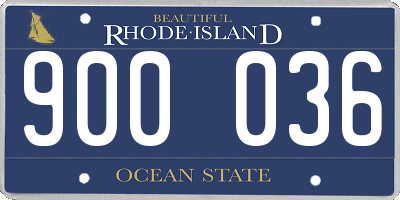 RI license plate 900036