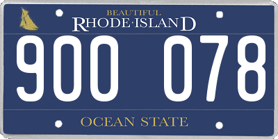 RI license plate 900078