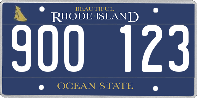 RI license plate 900123