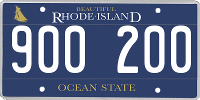 RI license plate 900200