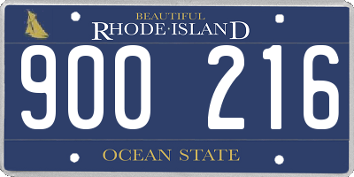 RI license plate 900216
