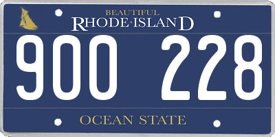 RI license plate 900228
