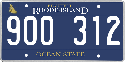RI license plate 900312