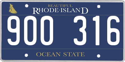 RI license plate 900316