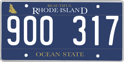 RI license plate 900317