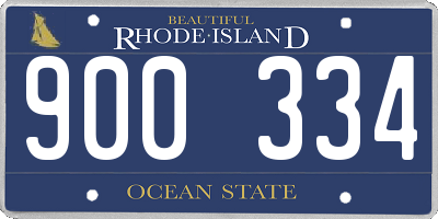 RI license plate 900334