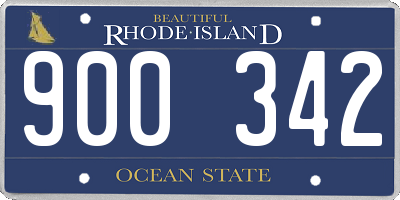RI license plate 900342
