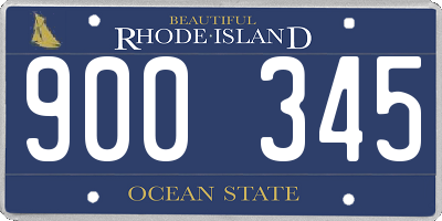 RI license plate 900345