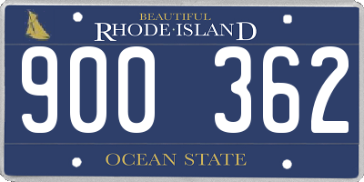 RI license plate 900362