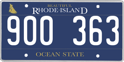 RI license plate 900363