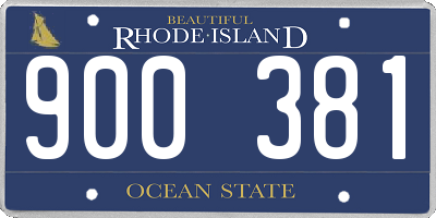 RI license plate 900381