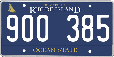RI license plate 900385