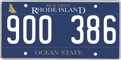 RI license plate 900386