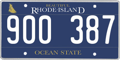 RI license plate 900387