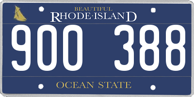 RI license plate 900388