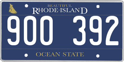 RI license plate 900392