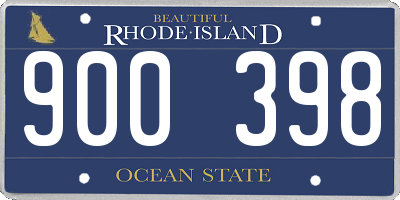 RI license plate 900398