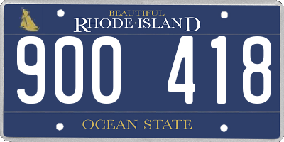 RI license plate 900418