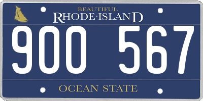RI license plate 900567