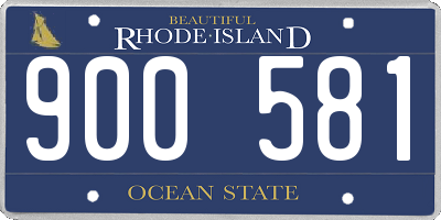 RI license plate 900581