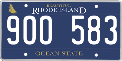 RI license plate 900583