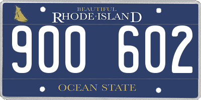 RI license plate 900602