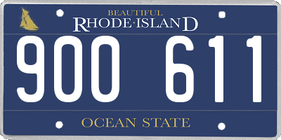 RI license plate 900611