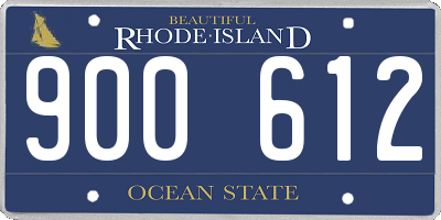 RI license plate 900612