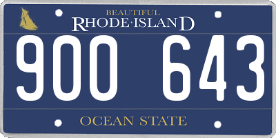 RI license plate 900643