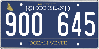 RI license plate 900645