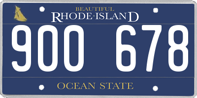 RI license plate 900678