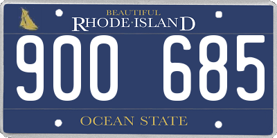 RI license plate 900685