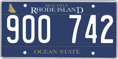 RI license plate 900742