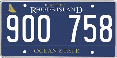 RI license plate 900758