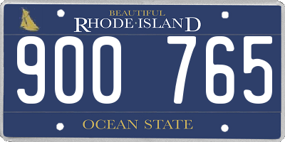RI license plate 900765
